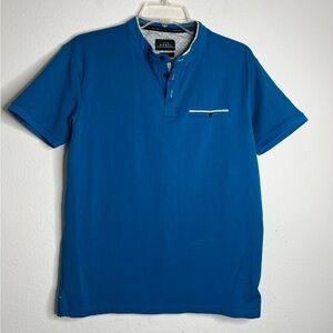 Artful Rebel Mens Shirt  Short Sleeve Cotton /Spandex  Size Small Blue